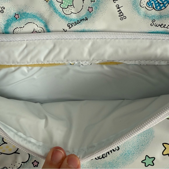 Vintage 90s Diaper Bag Cudlie White Green Stars Sleeping Baby Sweet Dreams NWT - Picture 5 of 10